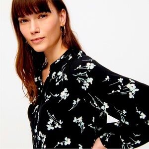 J. Crew • Drapey Floral Popover Top